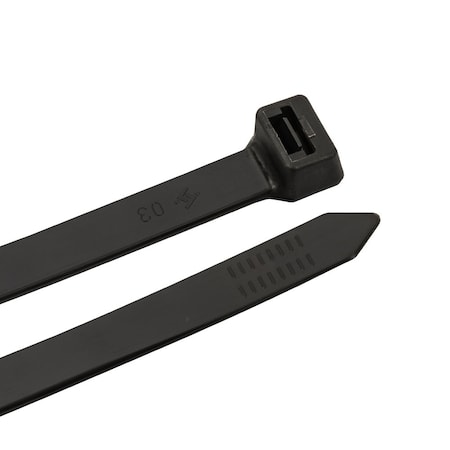 Forney Cable Tie, 22 in L, 6 in Max Bundle Dia., Black, Nylon 6/6, 250 lb Strength, 25 PK 62097